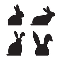 easter bunny silhouette- vector illustration