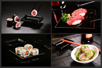 Japanese food four pic collage