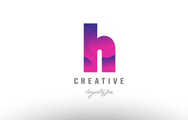 h pink gradient alphabet letter logo icon design