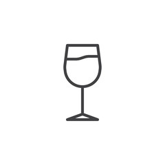 Wine glass line icon. linear style sign for mobile concept and web design. Glass of wine outline vector icon. Bar symbol, logo illustration. Pixel perfect vector graphics