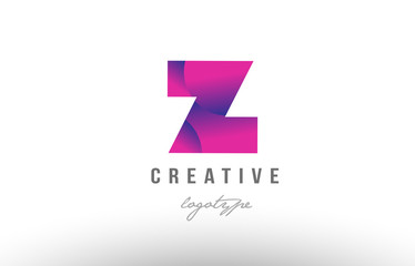 z pink gradient alphabet letter logo icon design