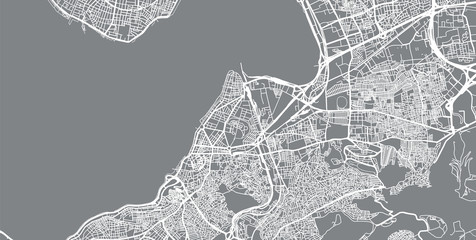 Urban vector city map of Izmir, Turkey