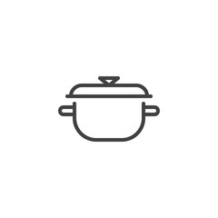 Cooking pot cover line icon. linear style sign for mobile concept and web design. Saucepan outline vector icon. Kitchen utensils symbol, logo illustration. Pixel perfect vector graphics