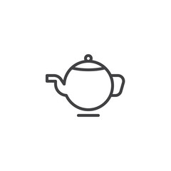 Tea pot line icon. linear style sign for mobile concept and web design. Teapot kettle outline vector icon. Symbol, logo illustration. Pixel perfect vector graphics