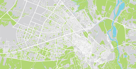 Urban vector city map of Diyarbakir, Turkey