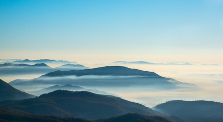 Mountain landscape with cloud sky