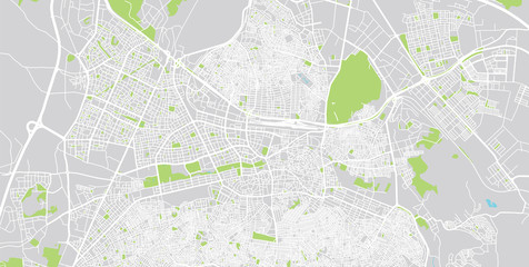 Urban vector city map of Gaziantep, Turkey