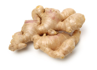fresh ginger on white background 