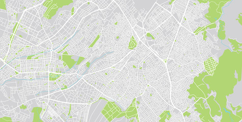 Urban vector city map of Denizli, Turkey