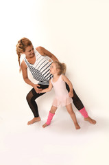 Fototapeta na wymiar mother and child yoga position