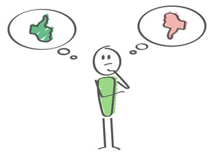 Stick Figure - Thumbs up or Thumbs down man