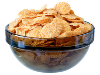 Bowl of cornflakes isolated