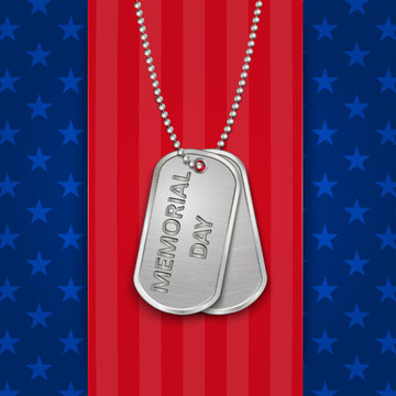 Memorial Day card with military dog tags