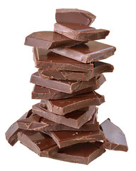 Cubes of chocolate tower isolated