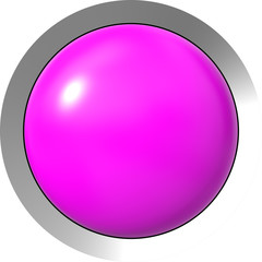 Web button 3d - purple glossy realistic with metal frame