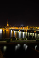 Fototapeta na wymiar Riga Longtime exposure at night