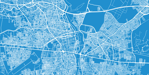 Urban vector city map of Adana, Turkey