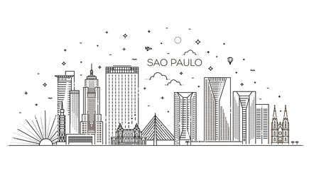 Sao Paulo city skyline vector background