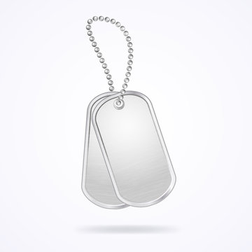 Military dog tags isolated on white