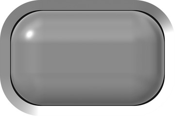 Web button 3d - gray glossy realistic with metal frame, easy to expand