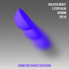 Geometric element for design. Isolated object with blur and shadow. 3D vector.