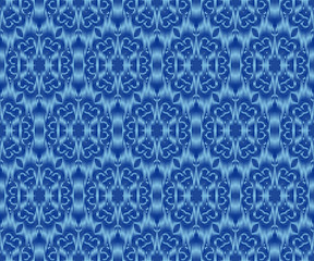 Indigo dyed textile seamless pattern. Original ikat elegant wallpaper.