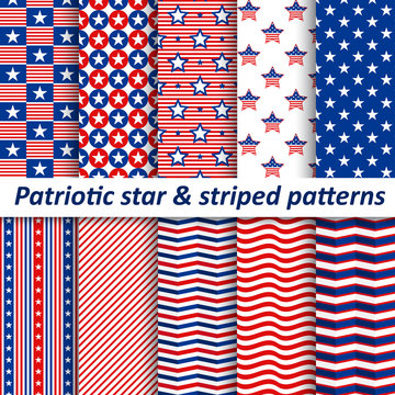 Seamless star & striped patterns