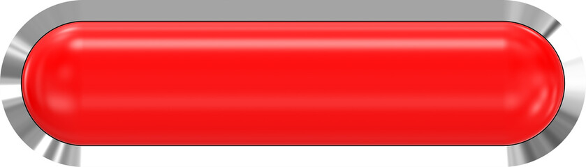 Naklejka premium Web button 3d - red glossy realistic with metal frame, easy to expand