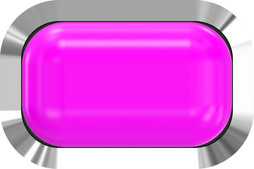 Fototapeta premium Web button 3d - purple glossy realistic with metal frame, easy to expand