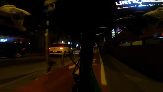 959_08 Bicycle Ride Handlebar View At Night Ride In Bicycle Lane Extra long