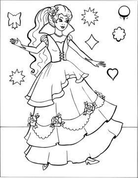 Coloring for girls. Princess. Puzzles. Labyrinth. 7