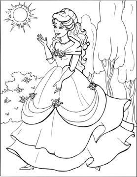 Coloring for girls. Princess. Puzzles. Labyrinth. 14