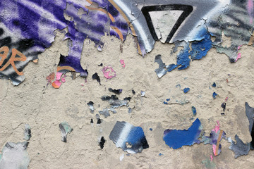 Wall texture deteriorated mortar graffiti fragments