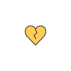 Broken heart Icon Design. Lifestyle icon vector design