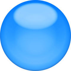 Web button 3d - blue glossy sphere, isolated