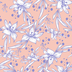 Floral seamless pattern. Summer flowers. Decorative print for fabric and other surfaces.