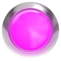 Web button 3d - purple glossy realistic with metal frame