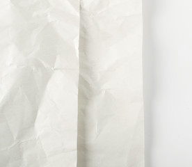 Sheet of White Thin Crumpled Craft Paper Background