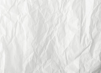 Sheet of White Thin Crumpled Craft Paper Background