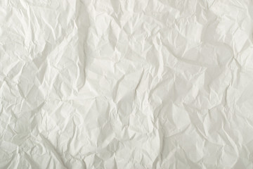 Sheet of White Thin Crumpled Craft Paper Background
