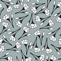 Floral seamless pattern. Summer flowers. Decorative print for fabric and other surfaces.