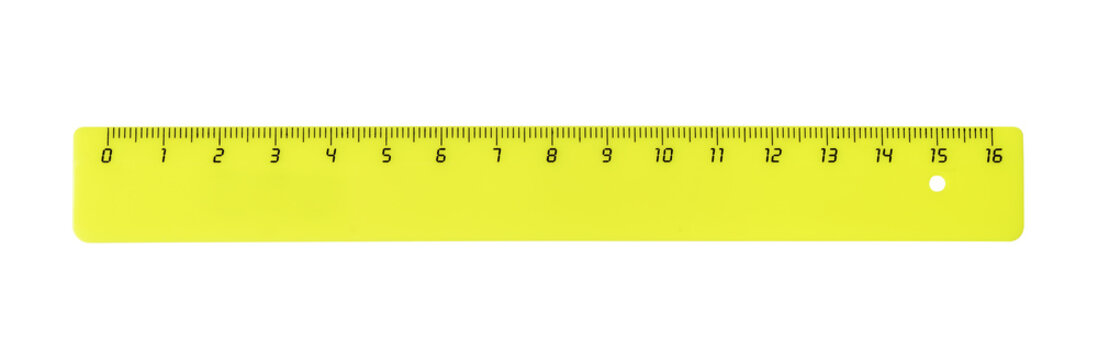 Horizontal yellow plastic ruler