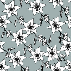 Floral seamless pattern. Summer flowers. Decorative print for fabric and other surfaces.