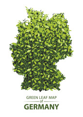 Green leaf map of germany vector illustration of a forest is concept