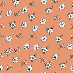 Floral seamless pattern. Summer flowers. Decorative print for fabric and other surfaces.