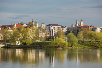 Fototapeta na wymiar Minsk cityscape in spring, Belarus. 