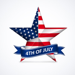 Independence Day with star in national flag colors