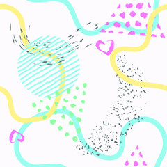 Obraz premium Abstract doodle scribble seamless pattern. Hand drawn artistic brush strokes background. Abstract shapes seamless pattern background