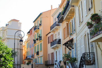 Fototapeta na wymiar Monaco Ville colorful building architecture city Monte Carlo, Monaco