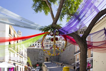Obraz premium Ibiza town of Eivissa with the cathedral and old town